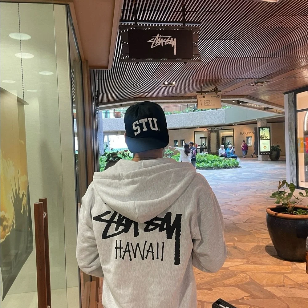 Stussy Hawaii Exclusive Light Gray Hoodie L - Picture 3 of 5